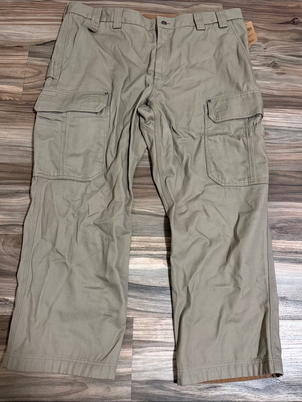 Duluth Men's Fire Hose Relaxed Fit Cargo Work Pants Desert Khaki Canvas NWT